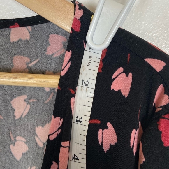 Eloquii Wrap Floral Midi Dress Size 14 Long Sleeve Soft Knit Puff Sleeve - Picture 6 of 9